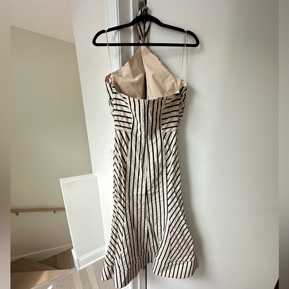 C/MEO Black and white striped halter neck midi dress size M/US 6 - Picture 10 of 10